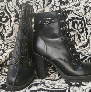 Guess leather lace up boot
